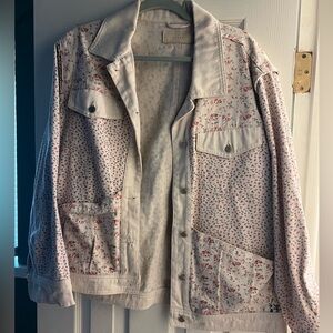 Blank NYC flower denim jacket
